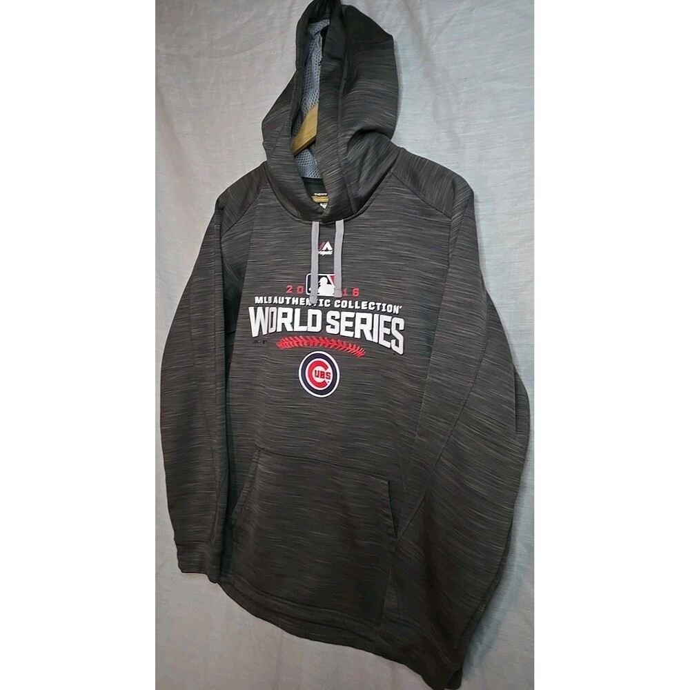 Majestic Chicago Cubs Hoodie Sweatshirt, Men's Sz Medium, 2016 World Series - Picture 3 of 10